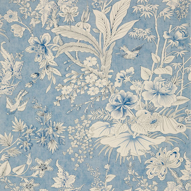 Thibaut Rosalind Wallpaper in Blue